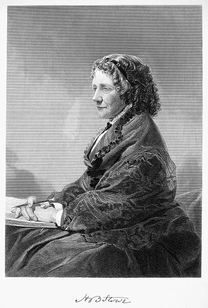 HARRIET BEECHER STOWE (1811-1896). American author and abolitionist. Steel engraving, 1872, after the painting by Alonzo Chappel