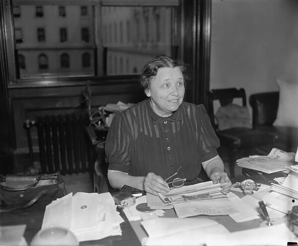 HATTIE CARAWAY (1878-1950). Senior senator from Arkansas. Photographed in her office