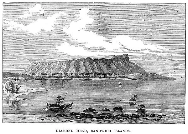 HAWAII: DIAMOND HEAD, 1873. Wood engraving, 1873