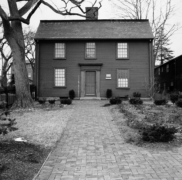 HAWTHORNE: BIRTHPLACE. The house at Salem, Massachusetts, in which Nathaniel Hawthorne was born on 4 July 1804. Photograph, mid 20th century