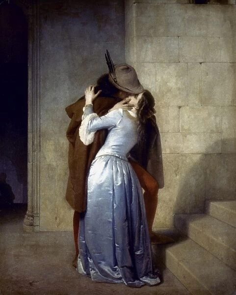 HAYEZ: THE KISS. Francesco Hayez (1791-1882): The Kiss. Canvas