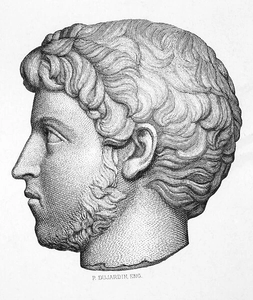 HELIOGABALUS (204-222). Also known as Elagabalus. Emperor of Rome, 218-222. Line engraving after a contemporary sculpture head