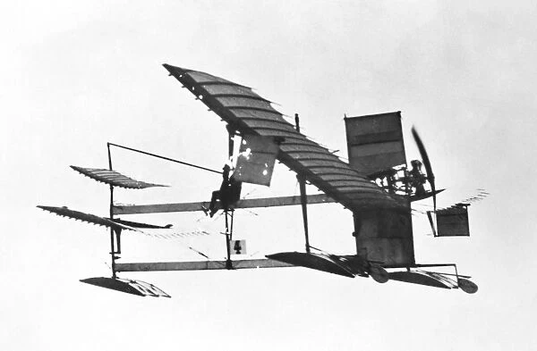 Henri Fabre making the first seaplane flight on Le Canard (The Duck) at Martigues, near Marseilles, France, 28 March 1910