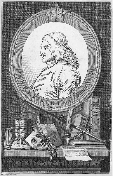 HENRY FIELDING (1707-1754). English novelist and playwright. At age 48. Copper engraving after William Hogarth from the 1762 edition of Fieldings Works