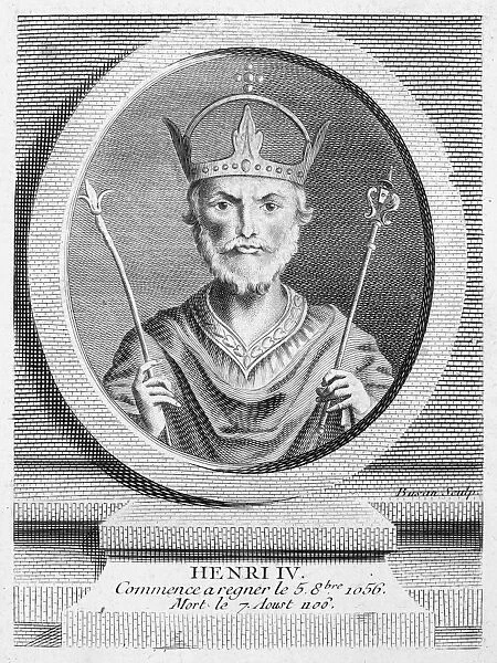 HENRY IV (1050-1106). King of Germany and Holy Roman Emperor, 1056-1106. Copper engraving, French, 18th century