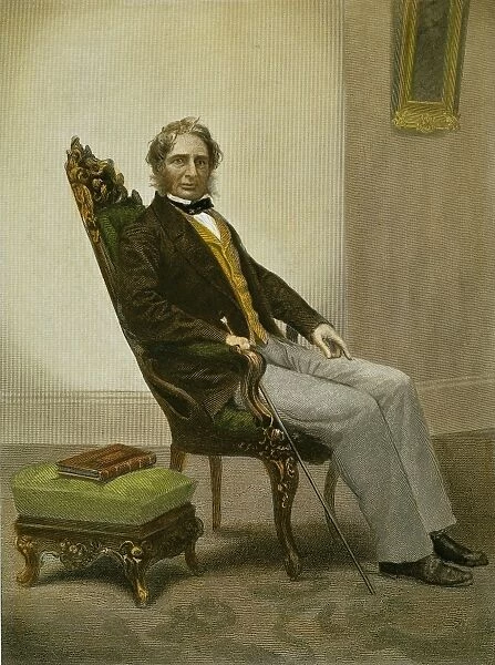 HENRY WADSWORTH LONGFELLOW (1807-1882). American poet. Color engraving, American, 1863