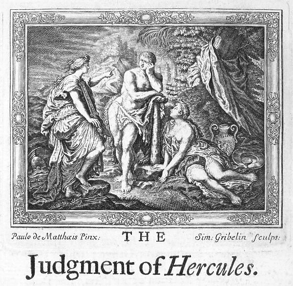 HERCULES. The Judgement of Hercules. Etching, 18th century