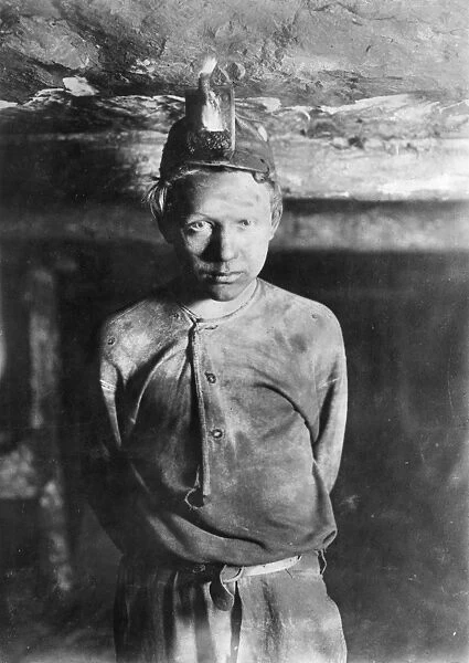 HINE: CHILD LABOR, 1908. A trapper boy more than a mile inside at Turkey Knob Mine