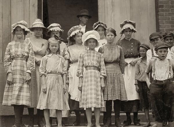 HINE: CHILD LABOR, 1912. Young textile mill workers at the Pelzer Manufacturing Company in Pelzer