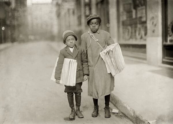 HINE: NEWSBOYS, 1912. 11-year-old Eldridge Bernard and 6-year-old Buster Smith