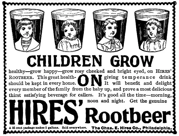 HIRES ROOT BEER AD, 1895. American magazine advertisement for Hires Root Beer, 1895