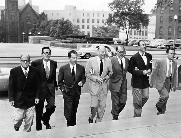 HOLLYWOOD TEN, 1950. Members of the Hollywood Ten on their way to trial on charges