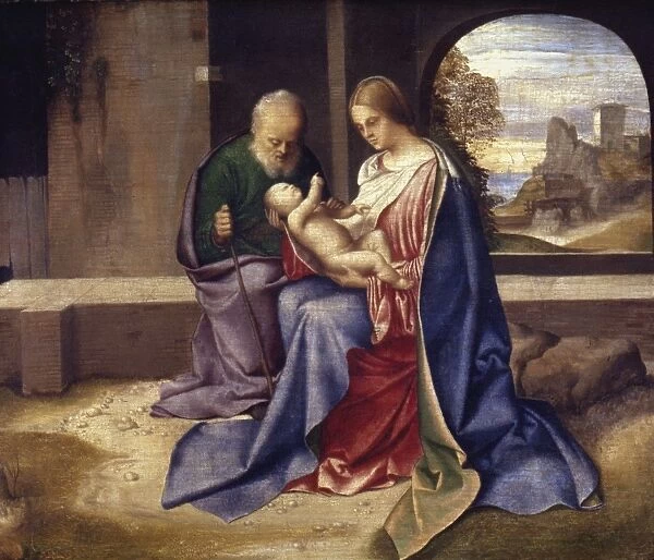 THE HOLY FAMILY. Wood by Giorgione, c1500