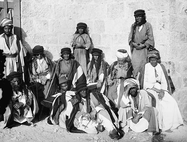 HOLY LAND: LEPROSY. Group of Middle Eastern men and boys with leprosy. Photograph