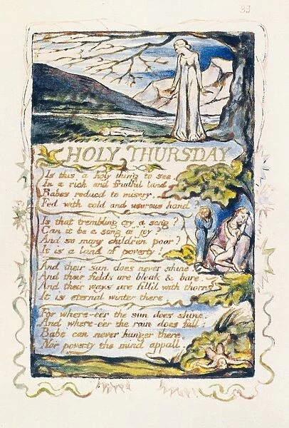Holy Thursday. Color relief etching by William Blake from his Songs of Experience, 1794