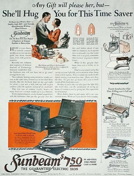 HOME APPLIANCE AD, 1926. American magazine advertisement, 1926