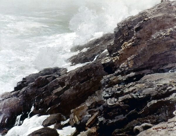 HOMER: HIGH CLIFF, 1894. Winslow Homer: High Cliff, Coast of Maine. Oil, 1894