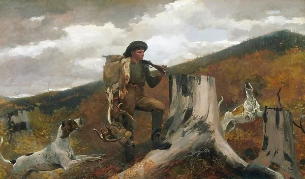 HOMER: A HUNTSMAN AND DOGS. Oil on canvas, Winslow Homer, 1891