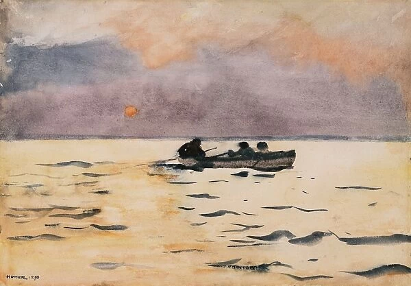 HOMER: ROWING HOME, 1890. Watercolor on paper, Winslow Homer, 1890
