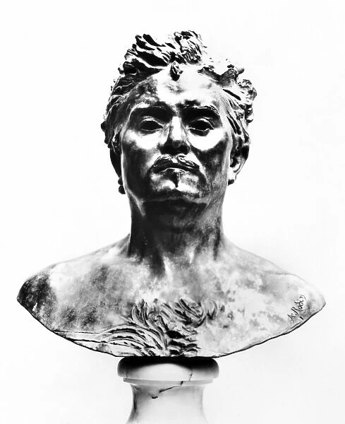 HONORE de BALZAC (1799-1850). French writer. Bronze study for the head of Balzac, c1891, bu Auguste Rodin