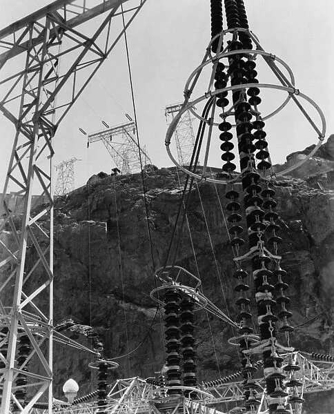 HOOVER DAM, 1941. Hydroelectric power plant at Hoover Dam on the Colorado River