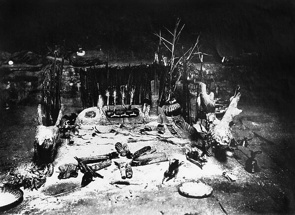HOPI ALTAR, c1900. Altar in an antelope kiva, a sacred underground chamber at a