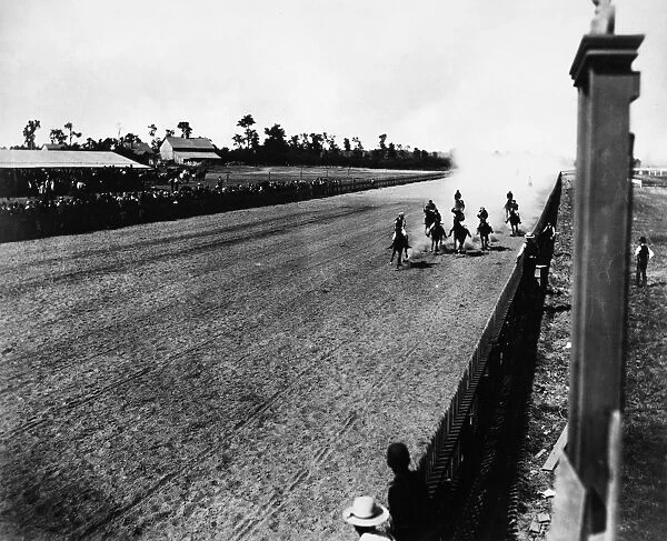 HORSE RACE, 1887. Photographed by George Barker, 1887