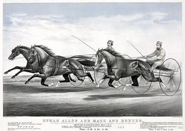 HORSE RACING, c1867. Ethan Allen and Mate and Dexter. Harness horse race in Long Island
