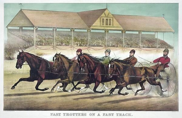 HORSE RACING, c1889. Fast Trotters on a Fast Track
