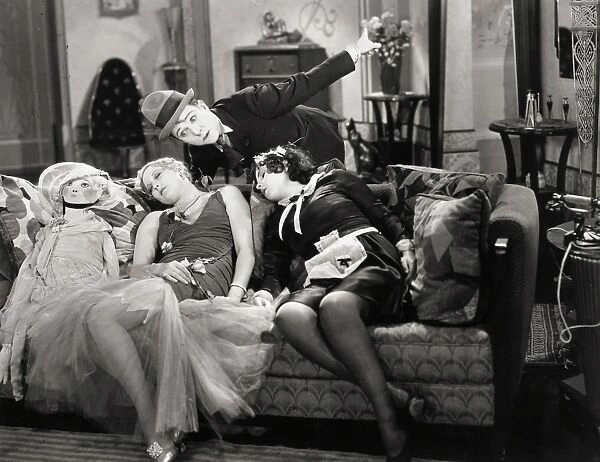 HOTTER THAN HOT, 1929. Harry Langdon and Thelma Todd in a scene from the film