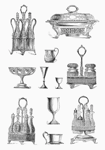HOUSEWARES, 19th CENTURY. Various products manufactured by Rogers, Smith & Co. Late 19th century American line engravings
