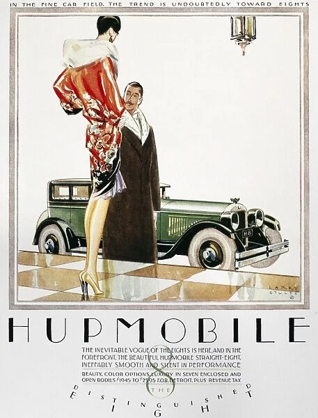 HUPMOBILE AD, 1926. Advertisement for the Hupmobile Straight-Eight automobile from an American magazine, 1926
