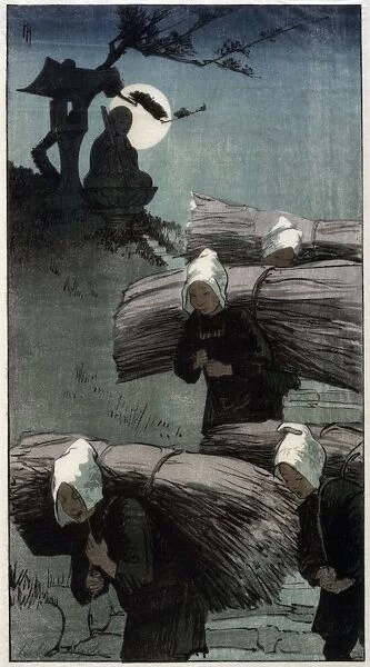 HYDE: THE RETURN, 1907. The Return. Workers carry their harvest past a shrine