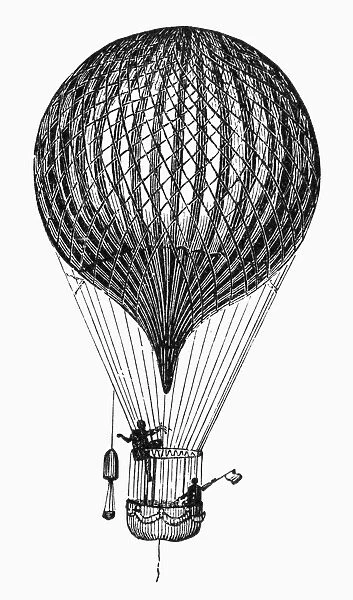 Hydrogen-filled hot air balloon invented by Jacques Charles in 1783