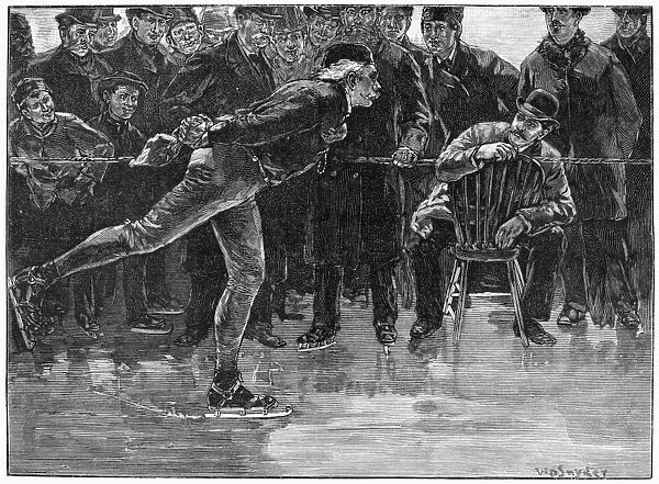 ICE SKATING, 1884. Extraordinary skating - Mr. Axel Paulsen at the Washington Park Rink