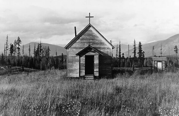 IDAHO: RURAL CHURCH, 1939. An abandoned church in cut-over area in Boundary County, Idaho