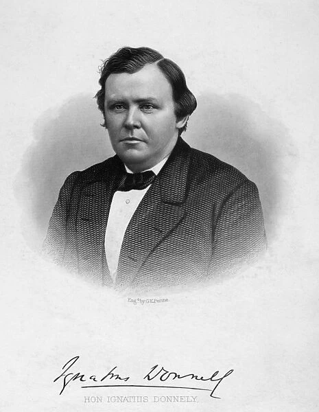 IGNATIUS DONNELLY (1831-1901). American politician and writer. Steel engraving, 1869