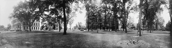 ILLINOIS: KNOX COLLEGE, c1914. Panoramic view of the campus of Knox College in Galesburg