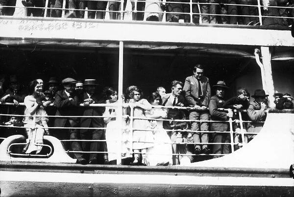 IMMIGRANT SHIP, 1923. Immigrants bound for America, on board the ship Aquitania