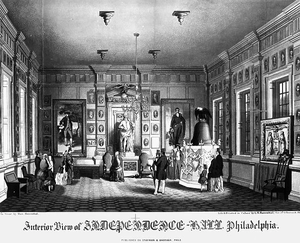 INDEPENDENCE HALL, c1860. Interior view of the State House (Independence Hall) in Philadelphia