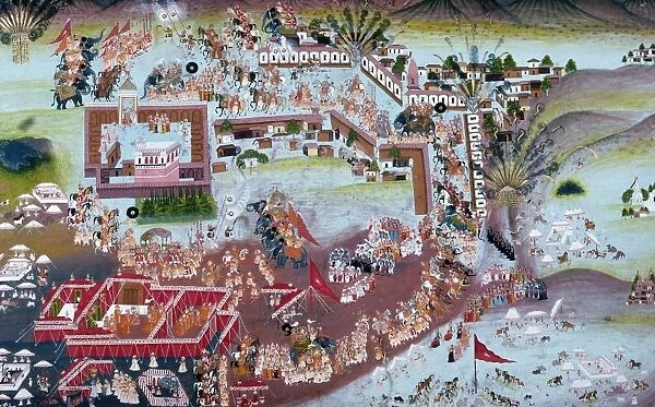 INDIA: FESTIVAL. Festival at Udaipur, India. Indian miniature painting