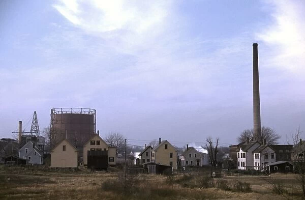 INDUSTRIAL HOUSING, c1941. Industrial area in Massachusetts with employee housing