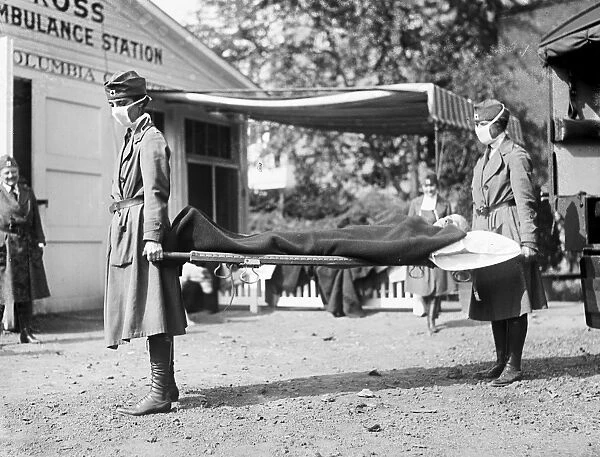 INFLUENZA EPIDEMIC, 1918. Red Cross workers at Washington, D. C. during the influenza epidemic of 1918