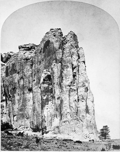INSCRIPTION ROCK, 1873. Inscription Rock in western New Mexico, photographed during