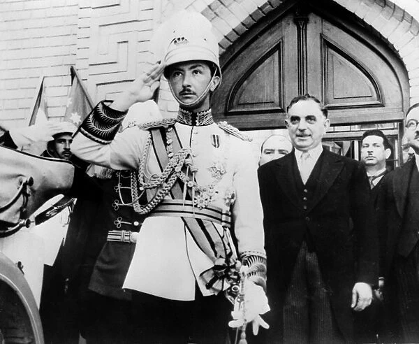 IRAQ: PARLIAMENT, 1942. Regent of Iraq, Prince Abd al-Ilah, at the opening of the Iraq Parliament