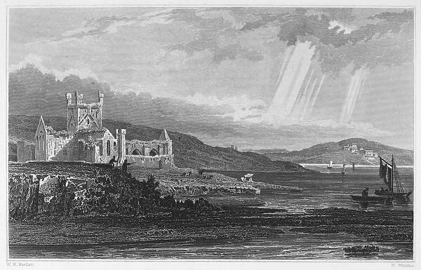 IRELAND: DUNBRODY ABBEY. 13th century Cistercian monastery in county Wexford, Ireland. 19th century engraving