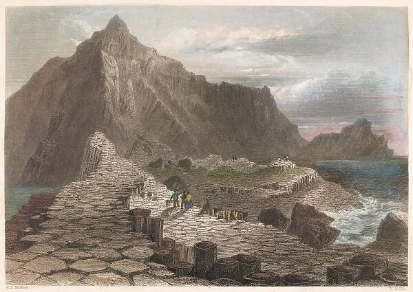 IRELAND: GIANTs CAUSEWAY. The Giants Causeway in County Antrim, Northern Ireland. Steel engraving, c1840, after William Henry Bartlett