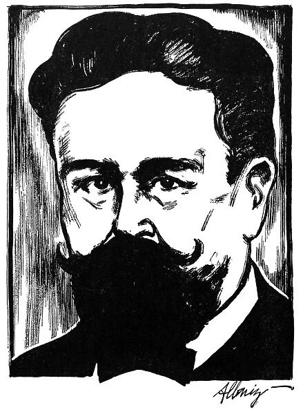 ISaC ALBENIZ (1860-1909). Spanish composer and pianist. Drawing by Samuel Nisenson