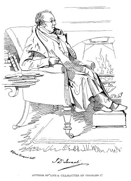 ISaC D ISRAELI (1766-1848). English man of letters, and father of Benjamin Disraeli. Drawing, c1832, by Daniel Maclise
