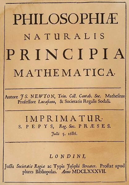 ISaC NEWTON TITLE-PAGE. Title page of Sir Isaac Newtons Philosophiae Naturalis